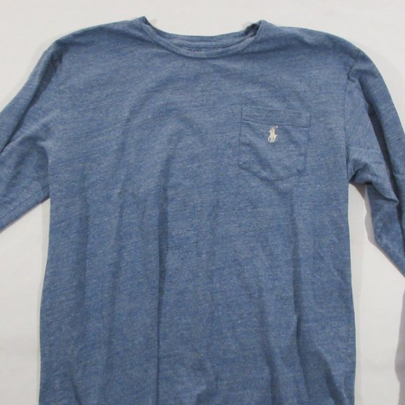 Polo Ralph Lauren Blue Sz Medium Sweatshirt Front Pocket Crew Neck Long Sleeve - Picture 3 of 9